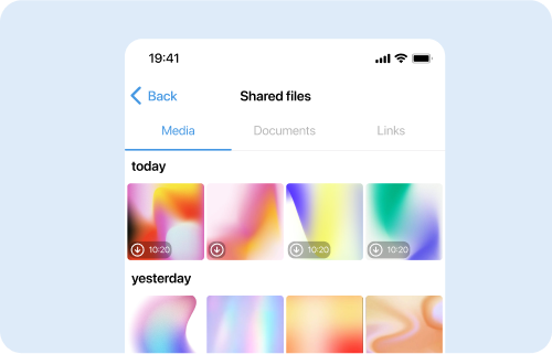 Files, media and links