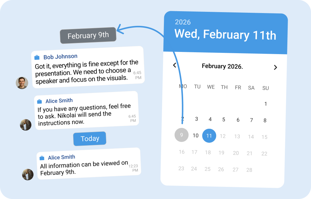 Search messages by date