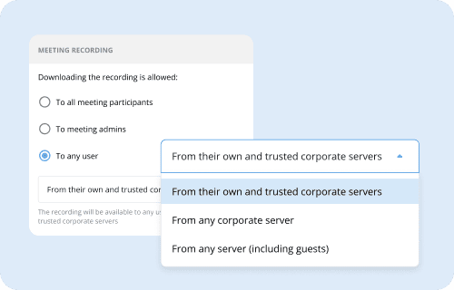 Setting up access to conference recordings