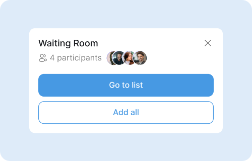 Virtual waiting room