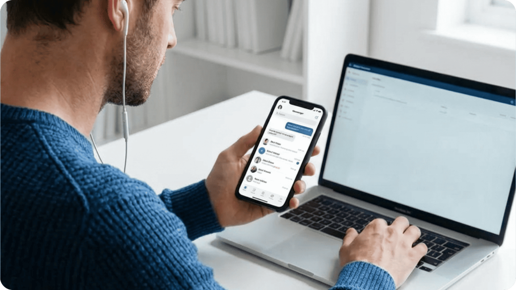 человек работает удаленно